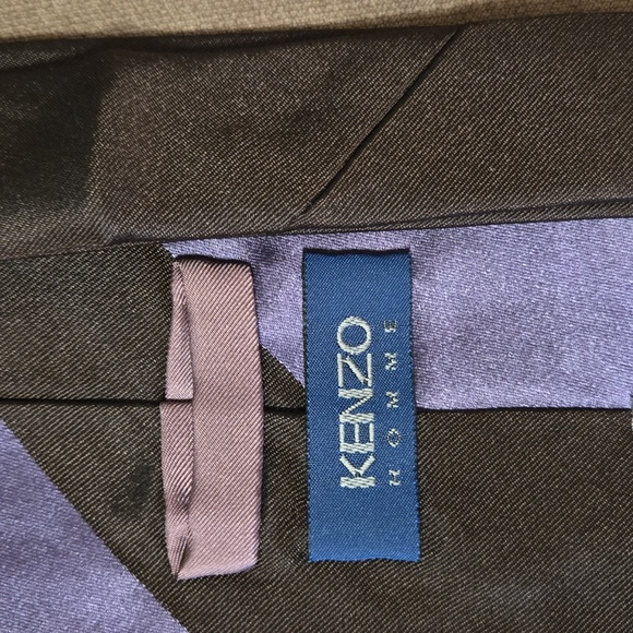 KENZO Homme Silk Tie Brown Purple ITALY 🇮🇹 - Picture 3 of 4